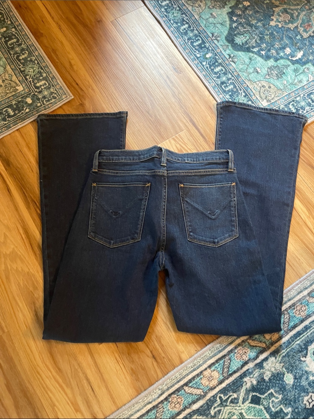Hudson Jeans Dark Indigo Wide-Leg Flare Jeans